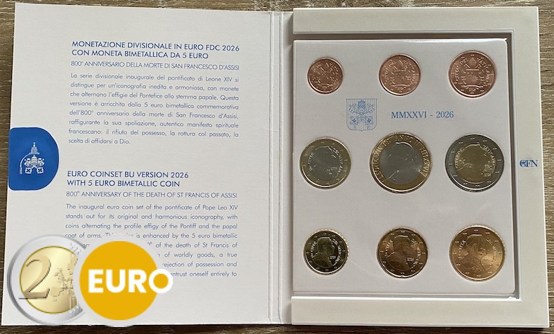 KMS Stgl. Vatikan 2026 + 5 Euro Franz von Assisi
